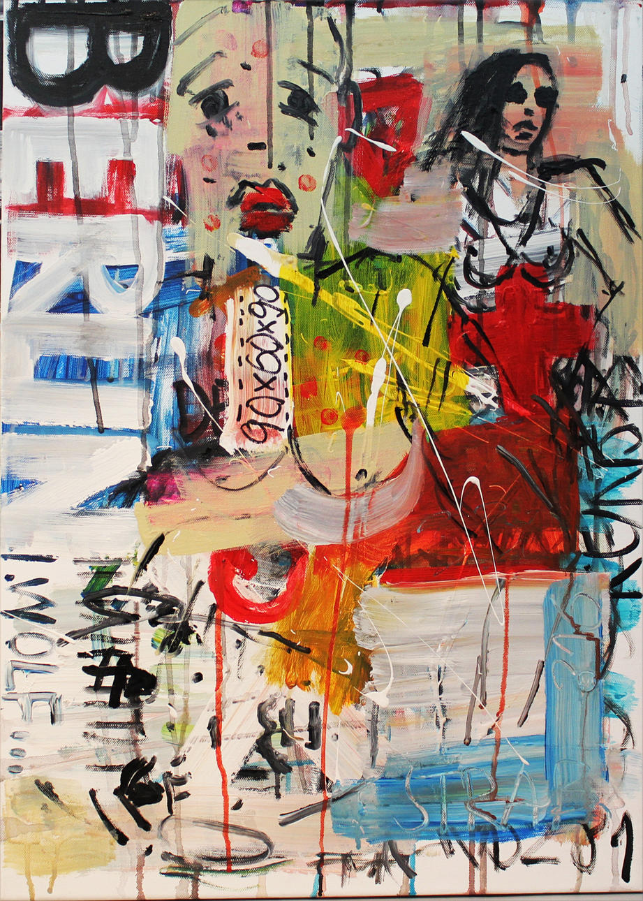 JAN WOLF. Berlin. Öl auf Acryl. Signiert J Wolf.