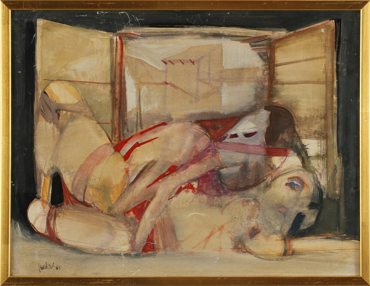 JOSE PAREDES JARDIEL. Olja på papp, signerad och daterad -63.