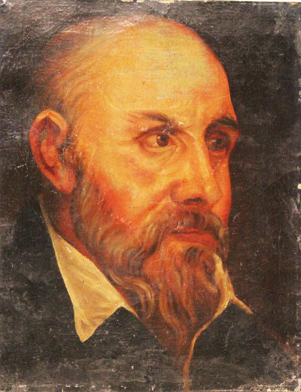 OIDENTIFIERAD KONSTNÄR. Mansporträtt. Olja på pannå. 1800-tal, troligen Ryssland. Osignerad.
