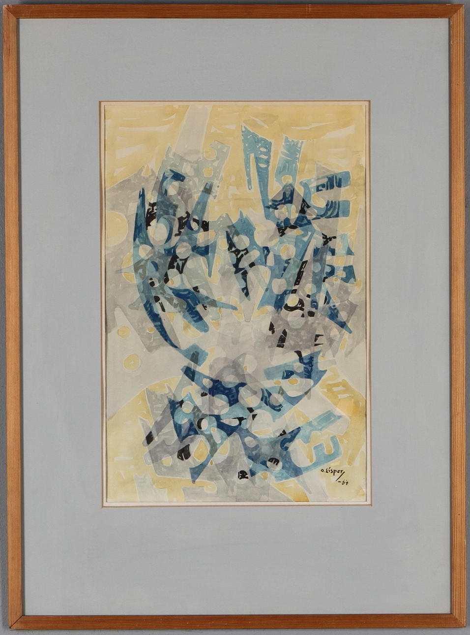 OLLE LISPER. "Festivitas", akvarell, signerad samt dat -64.