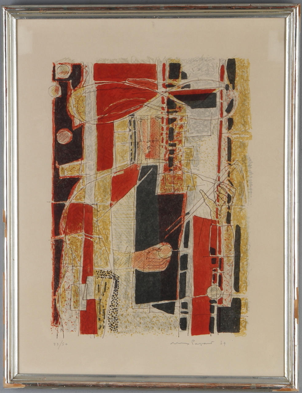 MAX PAPART. Figurkomposition, färglitografi, signerad och numrerad 33/50.