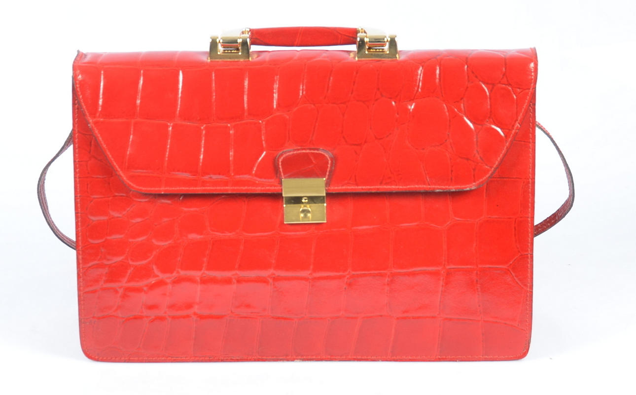 BAG, leather, marked Ges.Gesch.