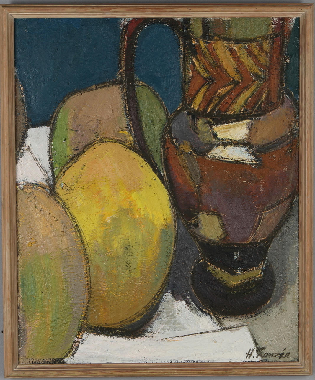 HELGE FRANZÉN. Stilleben, olja på duk, signerad.