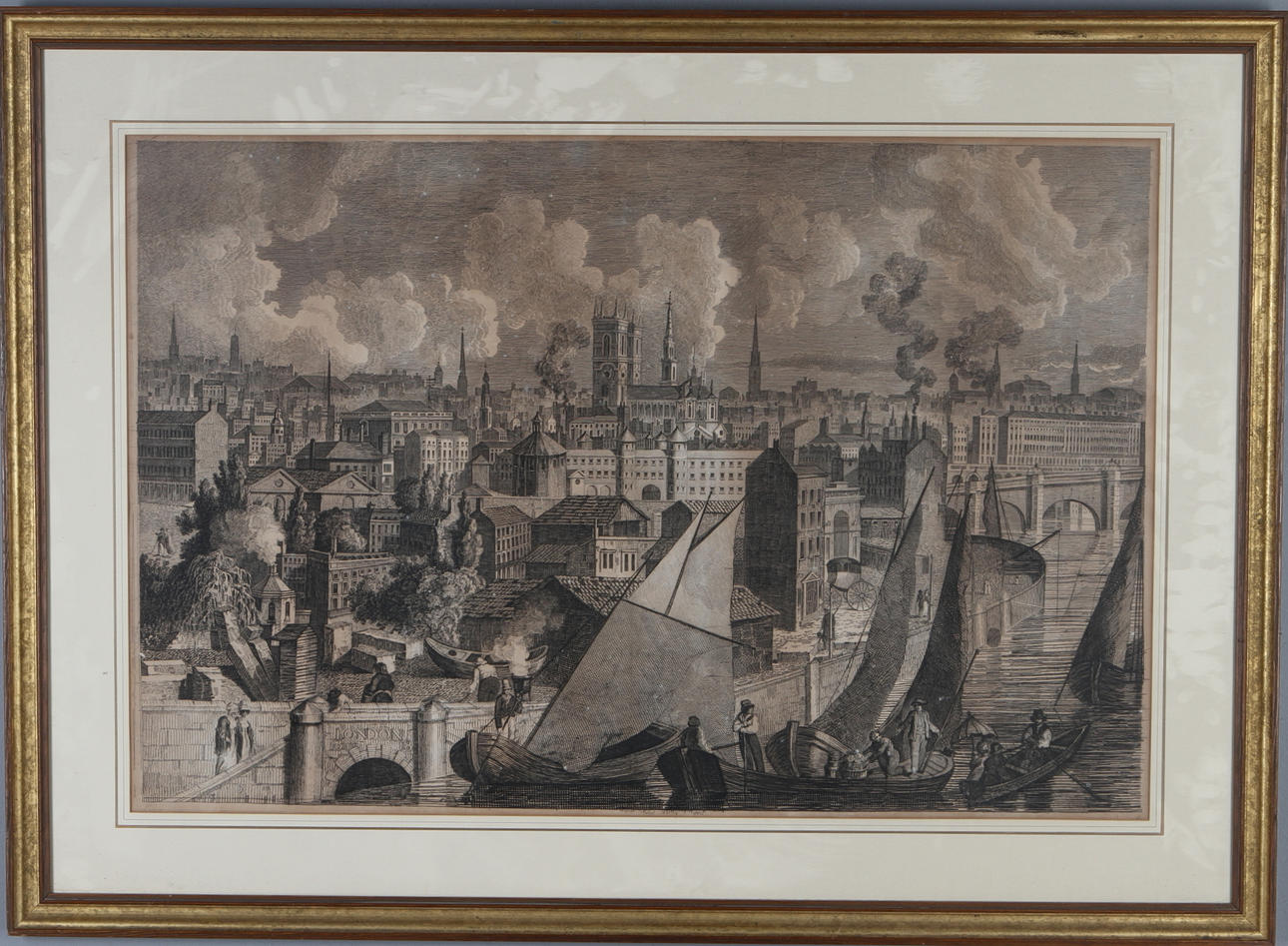 GRAVYR, Westminster från Millbank, J. Nupert.