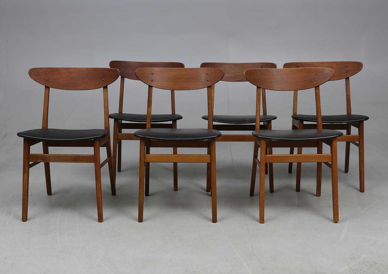 STOLE, 6 stk., Fastrup, Danmark 1950/60'erne.