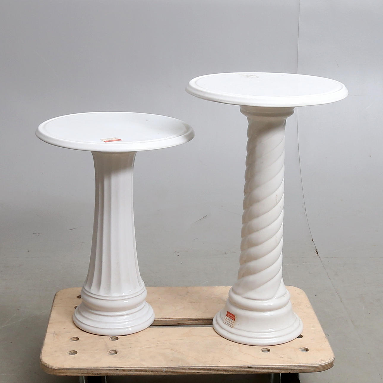 PIEDESTALS, 2 pcs, ceramic, labeled Uebelacker Ransbach/Westerwald.