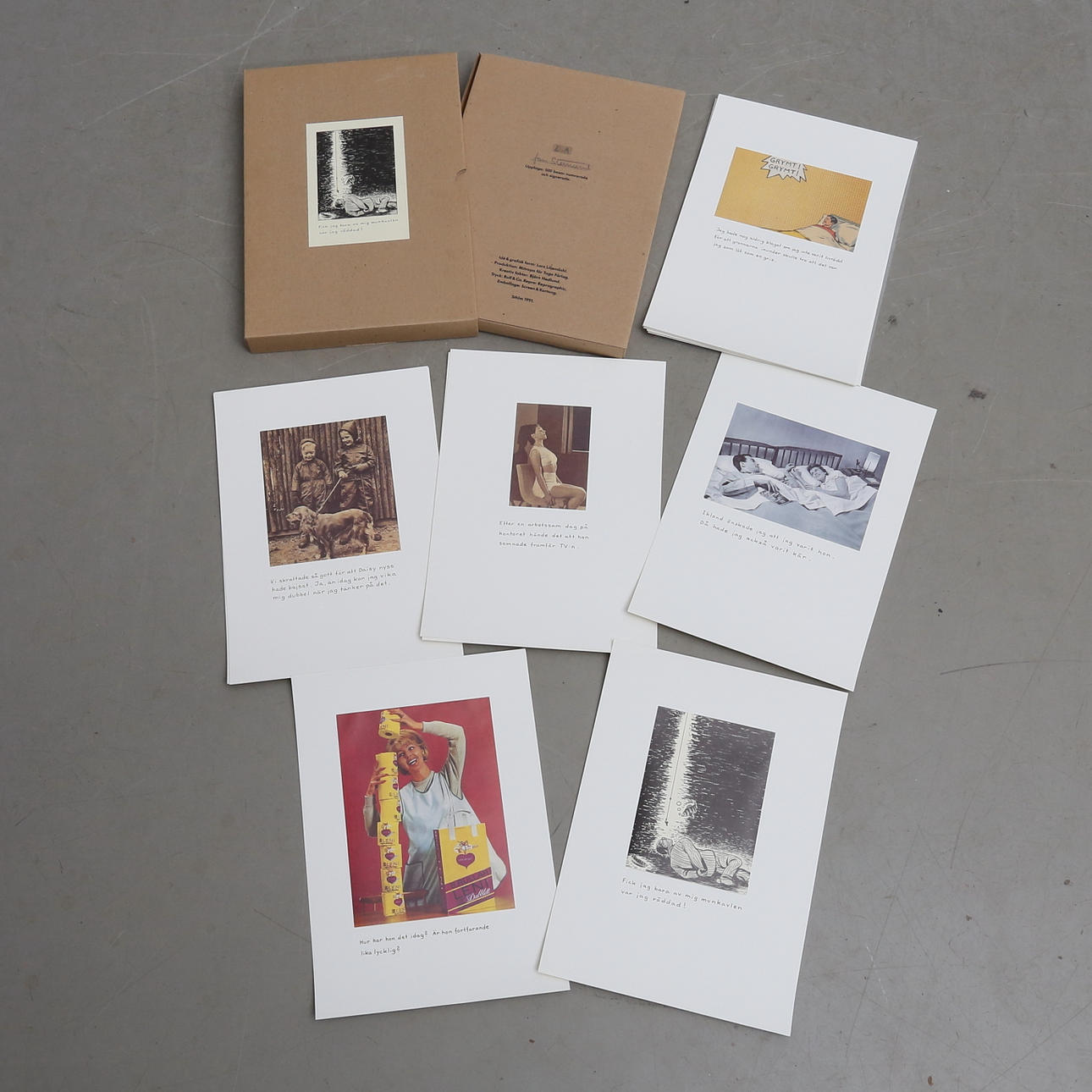 JAN STENMARK. Folder with 16 lithographic sheets, "Week 53. 16 pictures by Jan Stenmark.", Tago publishing house, 1991.