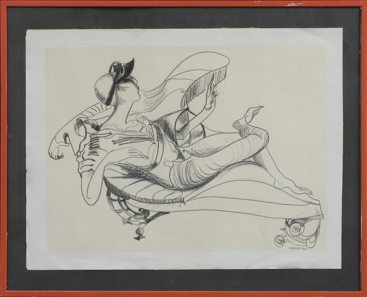 ANNA-STINA EHRENFELDT. Model, drawing, signed and dated 1983.