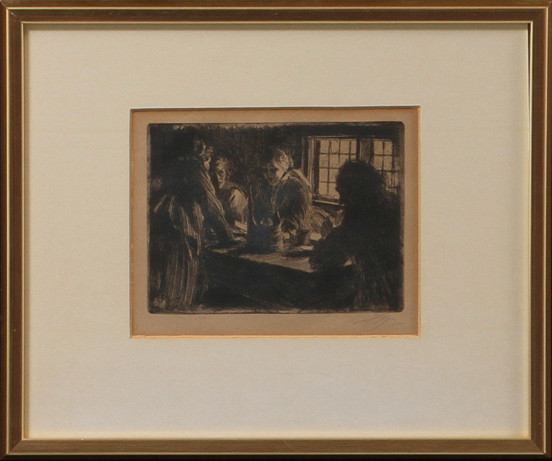 ANDERS ZORN. "Bridesmaid", etching, signed. Dated in the plate 1905.