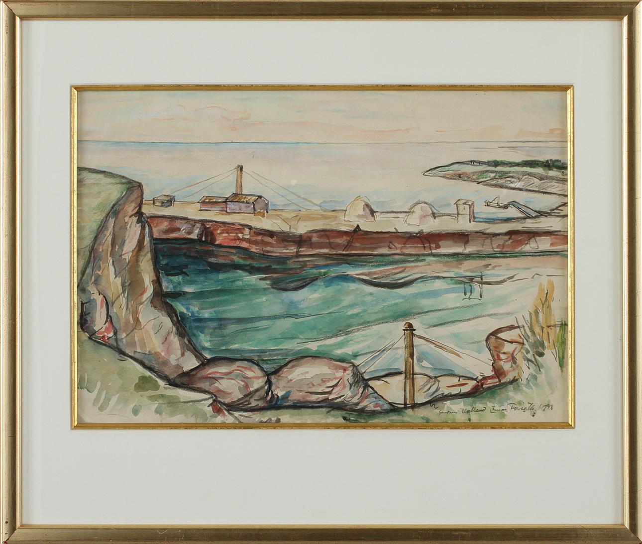 EINAR FORSETH. akvarell, sign o dat 1948.