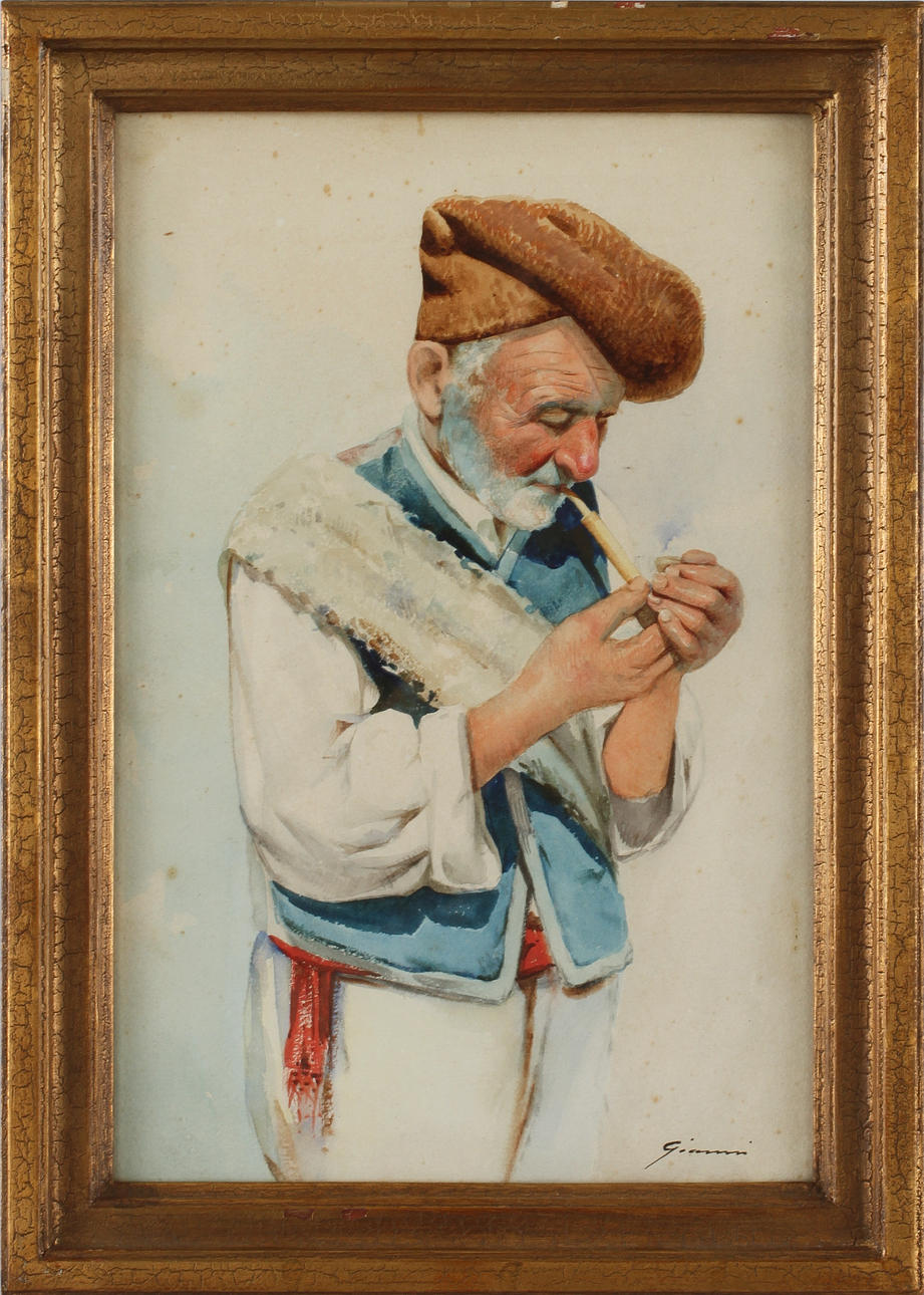 OKÄND KONSTNÄR, akvarell, sign Giovanni.