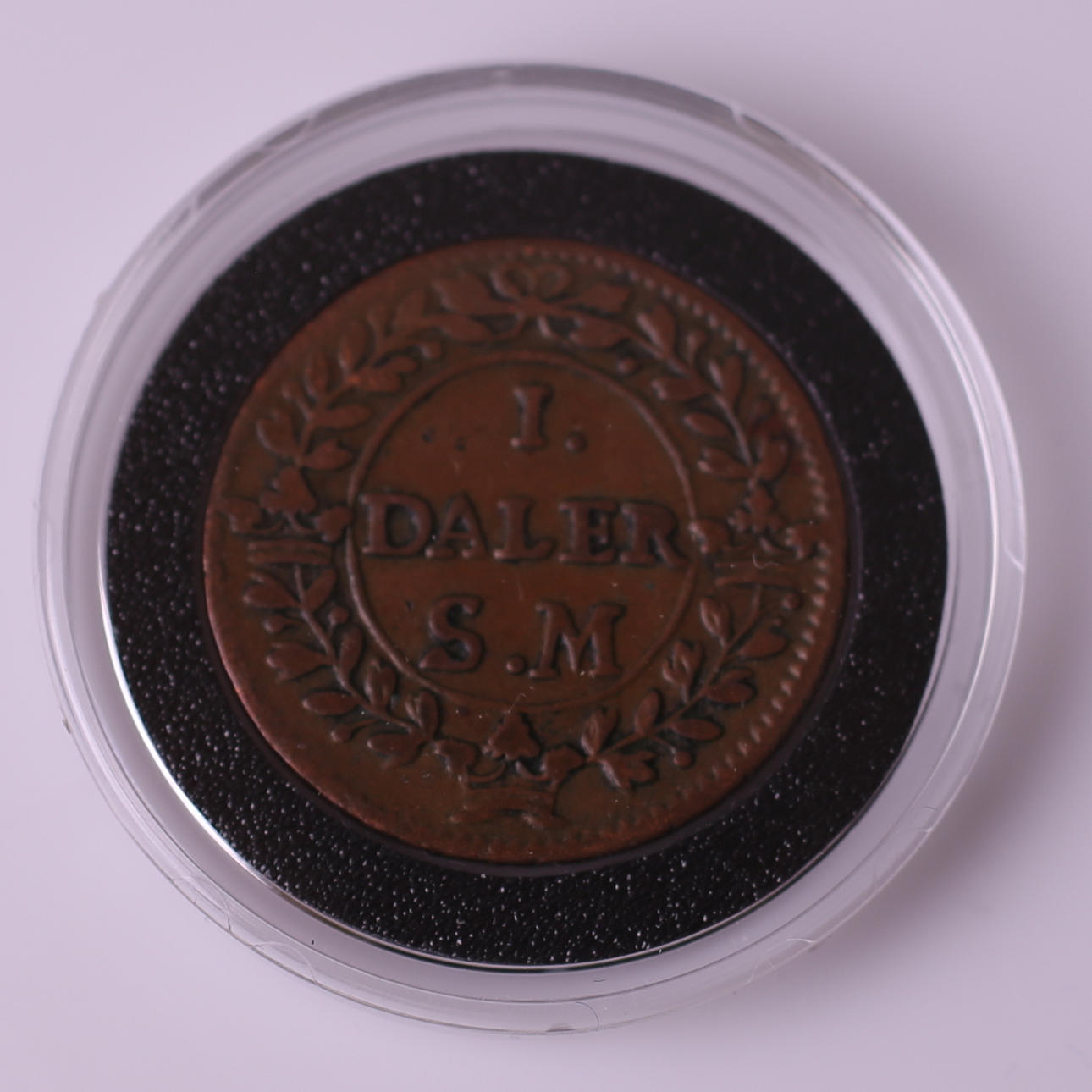 MONEDA DE COBRE, 1 daler SM, año 1718, Júpiter.