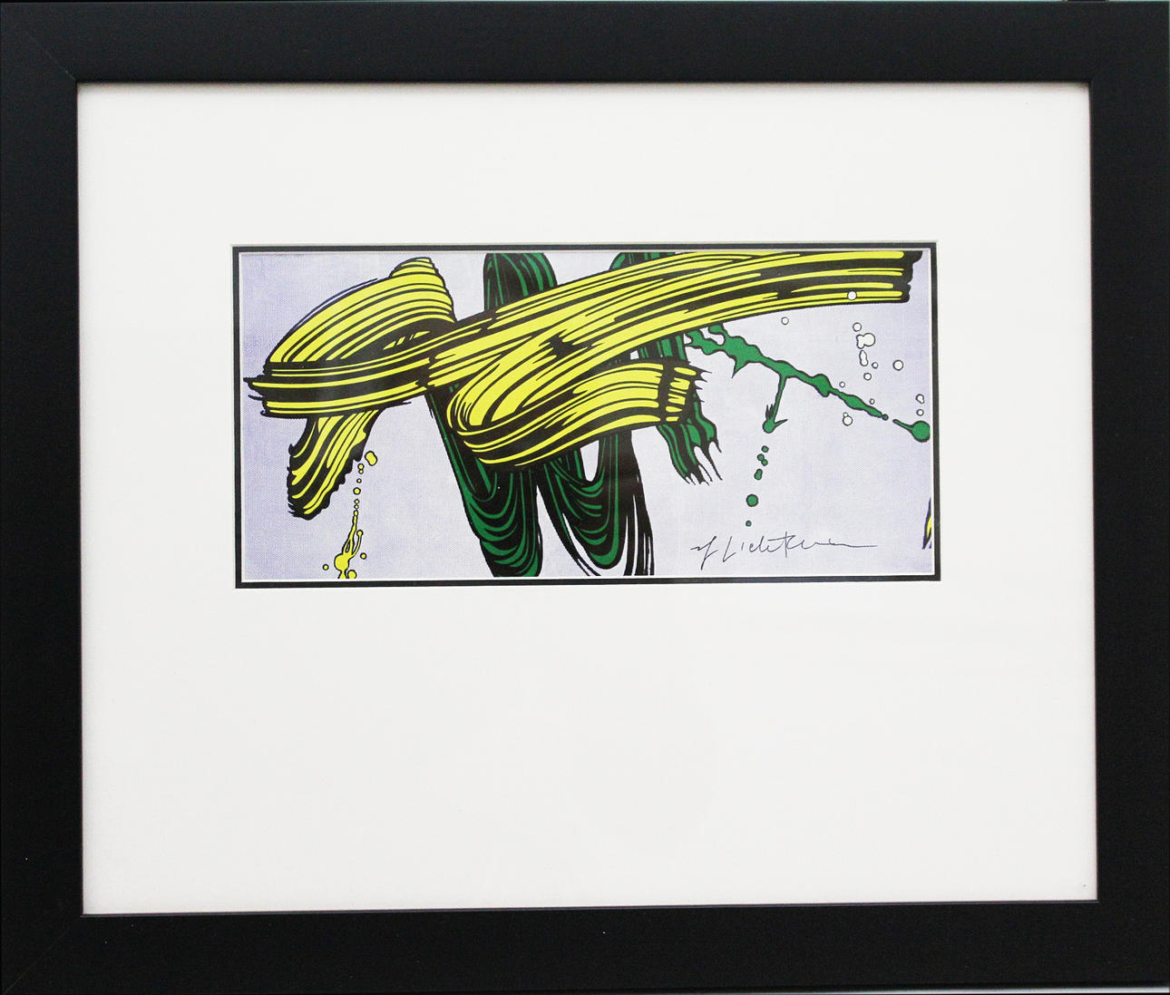 ROY LICHTENSTEIN. "Yellow and Green Brushstrokes 1966". Serigrafi. Signerad.