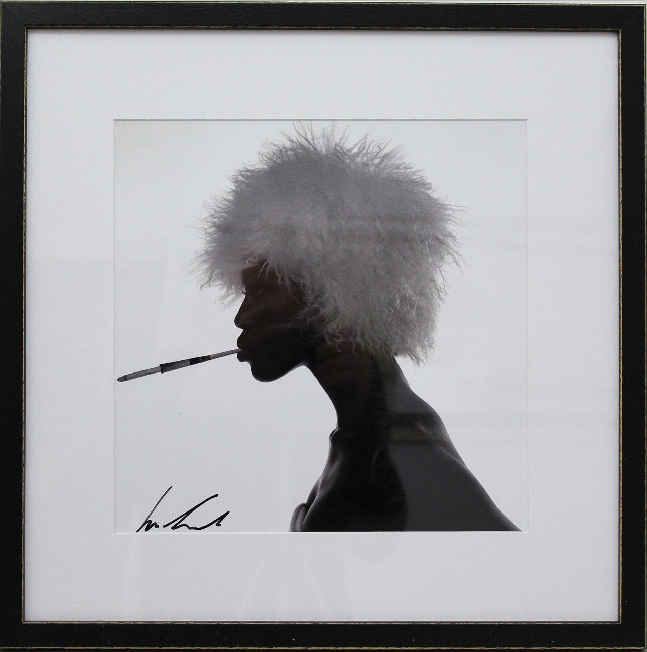 MICHEL COMTE. "Naomi Campbell". Fine art print. Signerad.