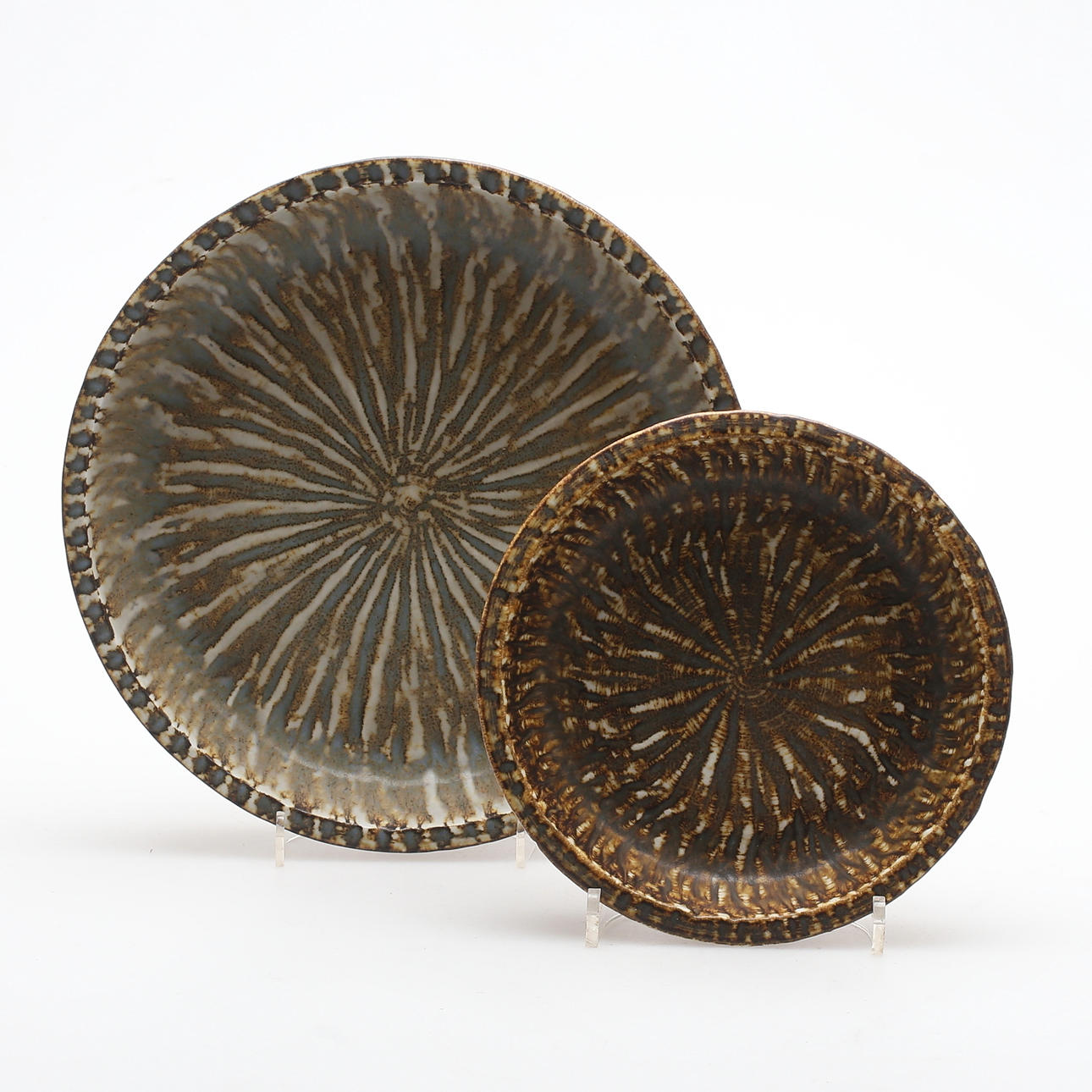 SKÅLAR, 2 st, stengods, "Rubus", Gunnar Nylund, Rörstrand.