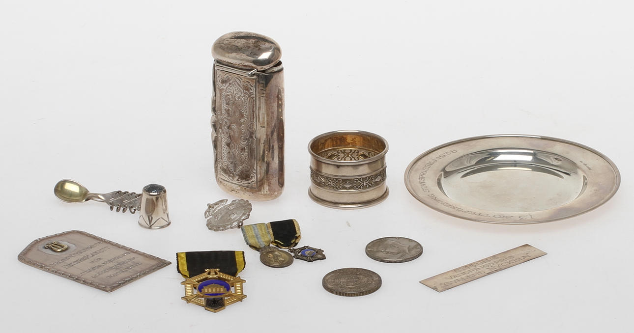 PARTI DIVERSE, silver, total vikt ca 250 g.