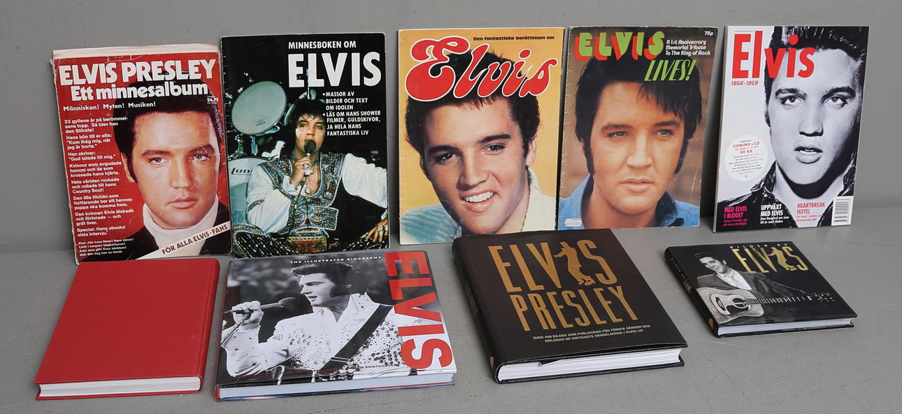 BÜCHER und ZEITSCHRIFTEN, 9 Stück, Elvis Presley.