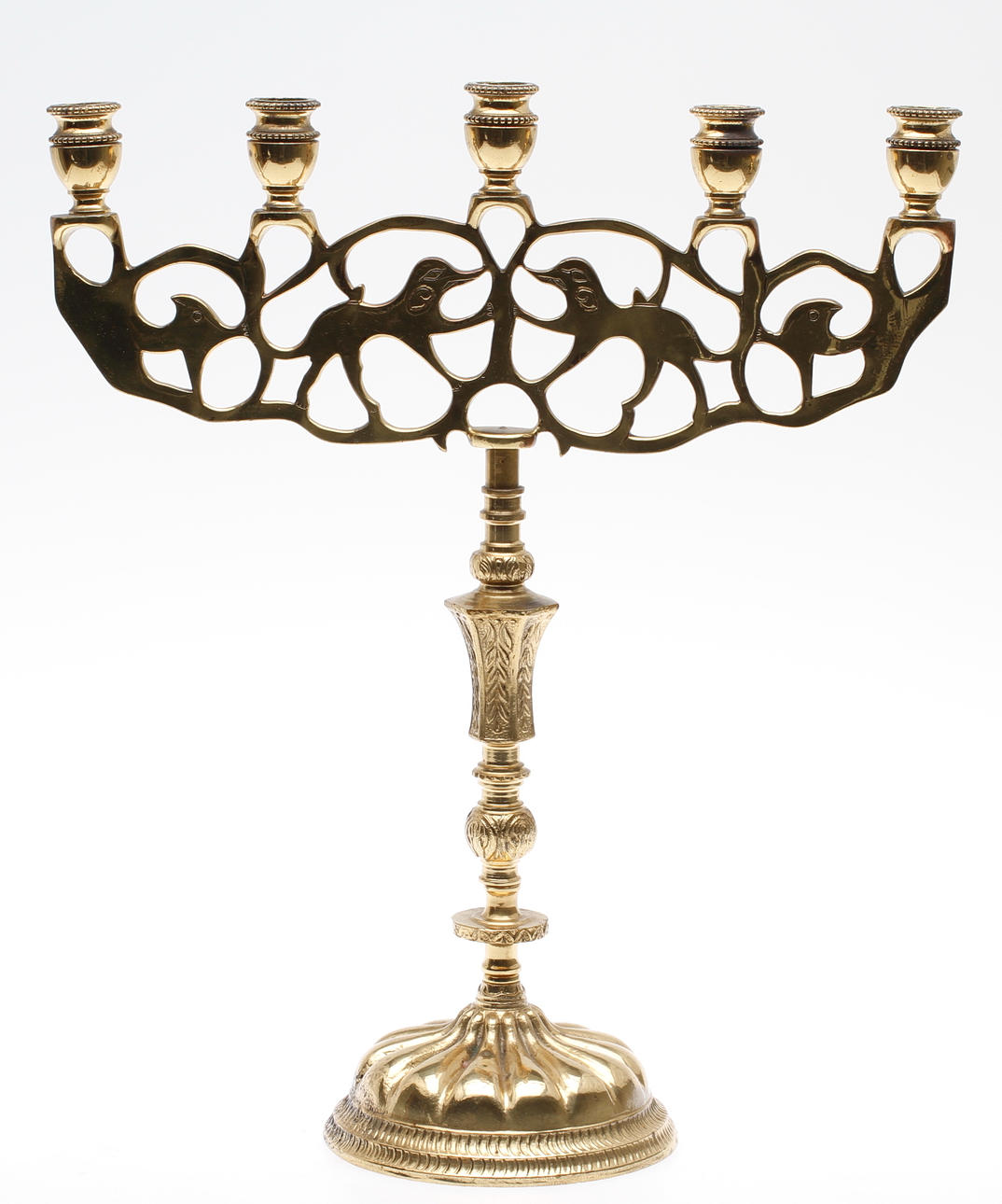 KANDELABER, mässing, 1900-tal.