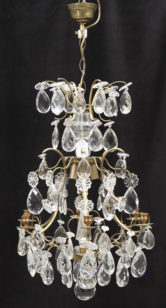 LJUSKRONA, barockstil, 1900-tal, höjd utan kedja 69 cm.