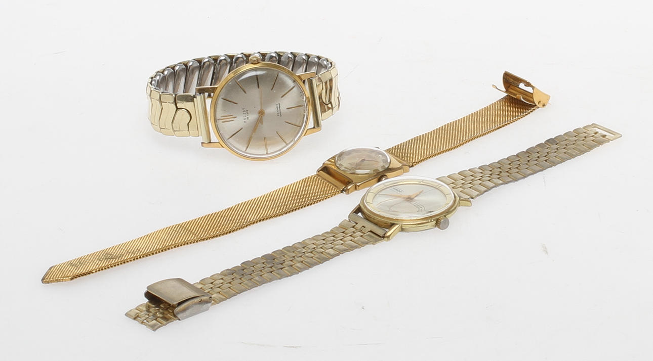 ARMBANDSUR, 3 st, bla Poljot Deluxe, 1900-tal.