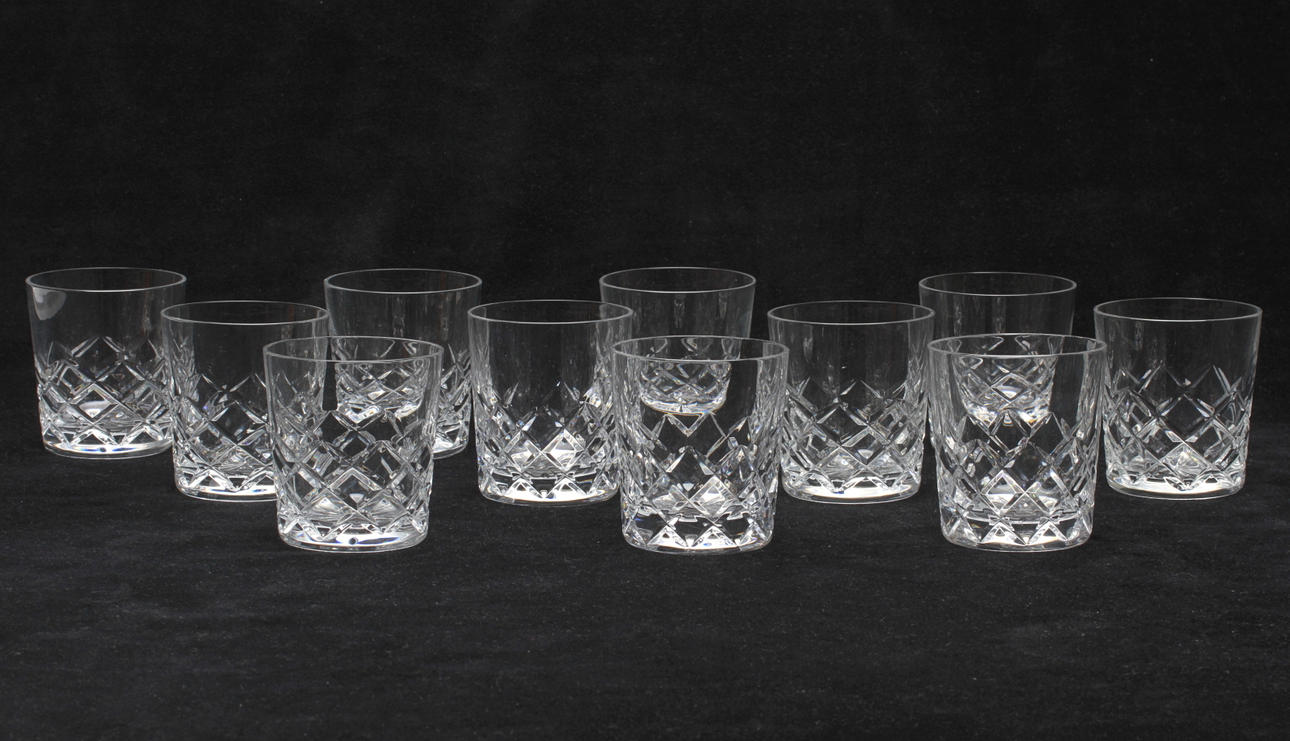 SELTERGLAS, 11 st, troligen Orrefors.