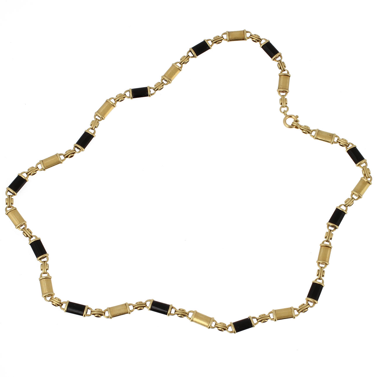 HALSBAND, 18k guld och svart sten, 18,3 gram.