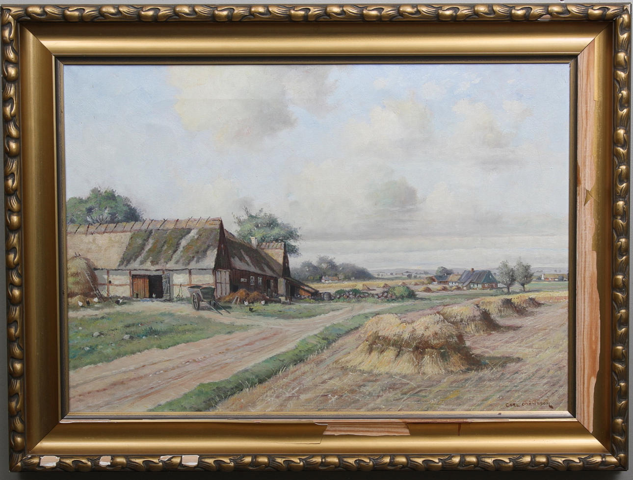 CARL MÅNSSON. Skånegård i skördetid.