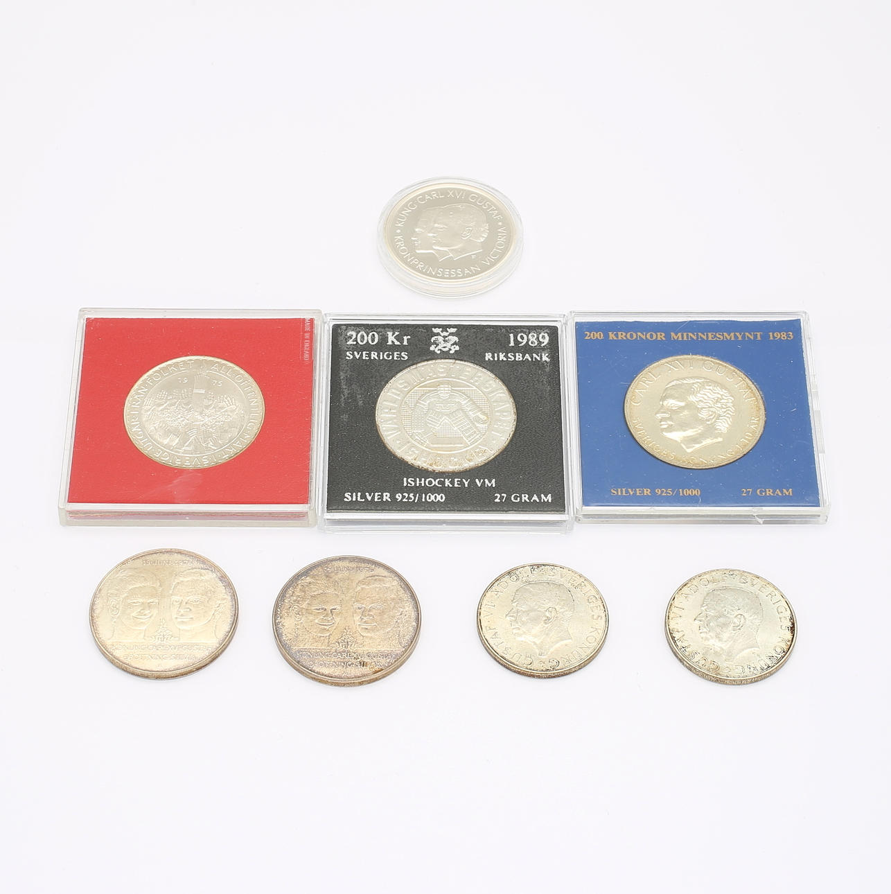 MINNESMYNT, silver, 8 st, Sverige.