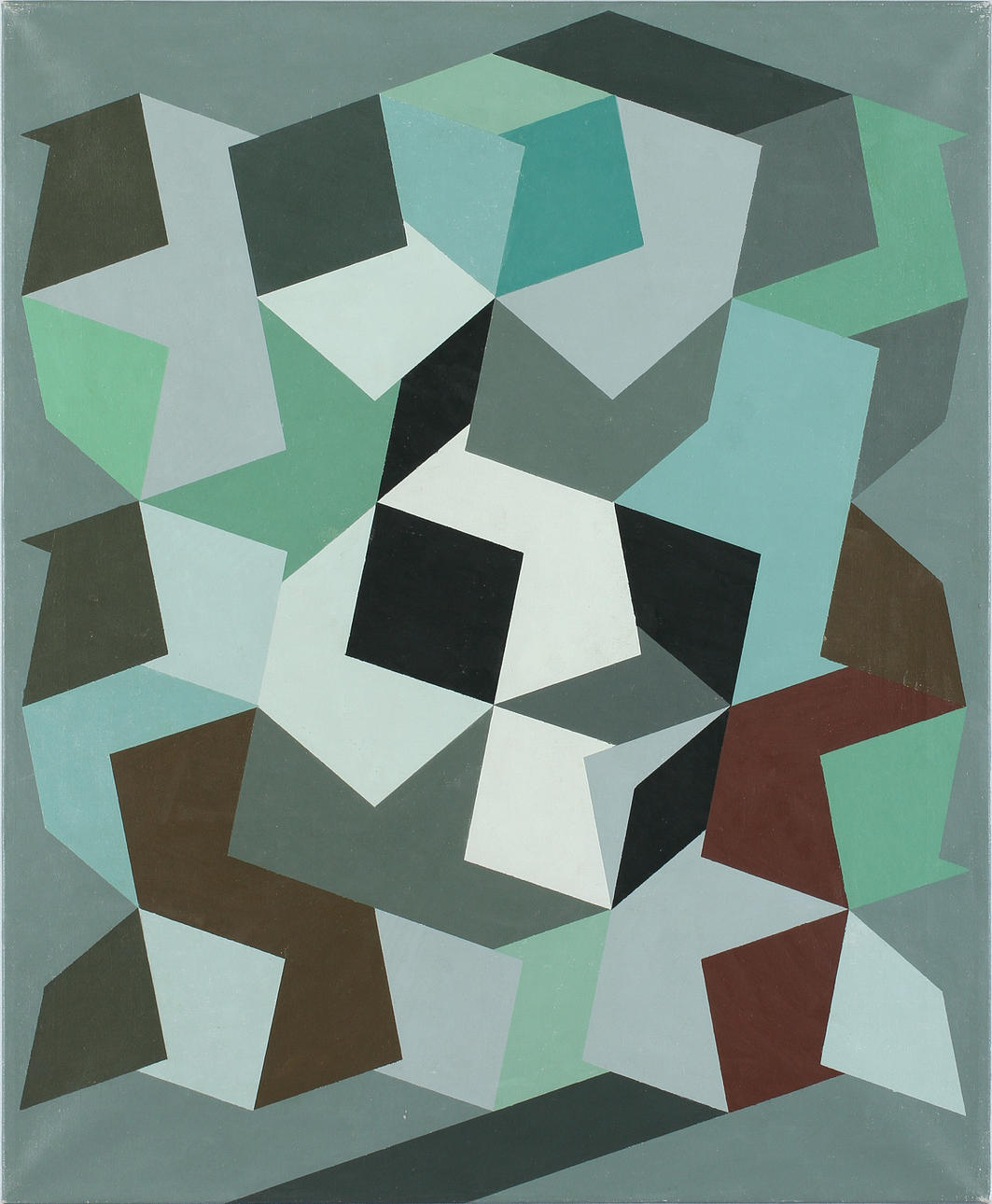 WILHELM WIK. "Färgvandring" Olja på duk, signerad a tergo.