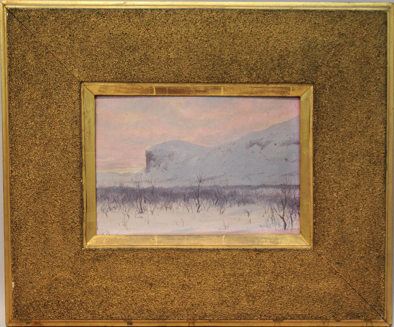 SIMEON ÖQUIST. Motiv från Lappland. Olja på pannå. Signerad S Öquist.