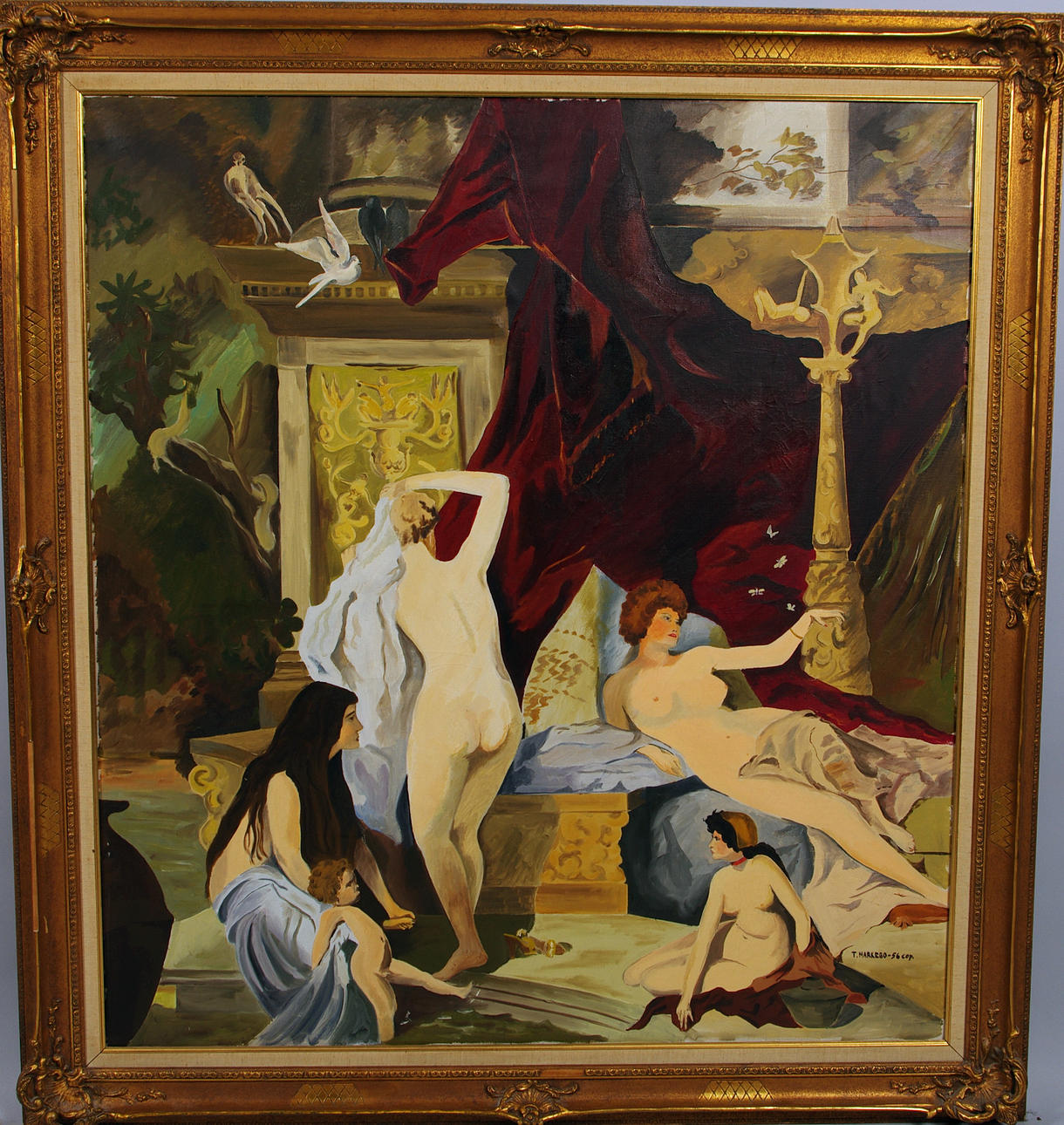 T. MARKEBO. REPLIK. kvinnostudier, olja på duk.