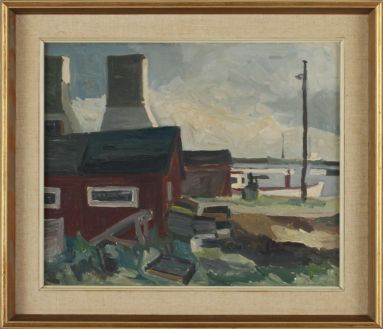 CARL GUNNE. Olja på pannå, signerad- 56.