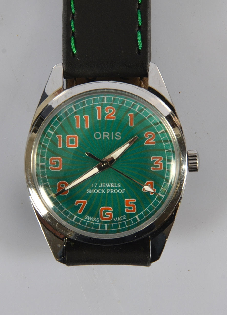 HERRARMBANDSUR, Oris, stål, 1970-tal.