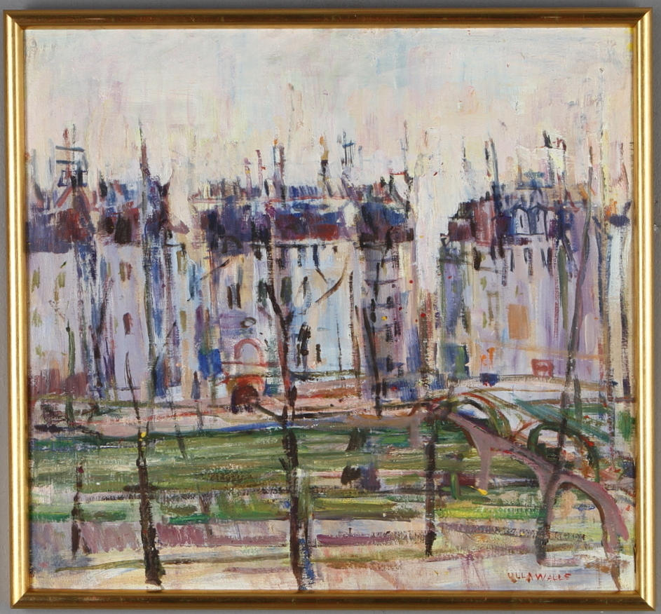 ULLA WALLER. Motiv från Paris, olja på duk, signerad.