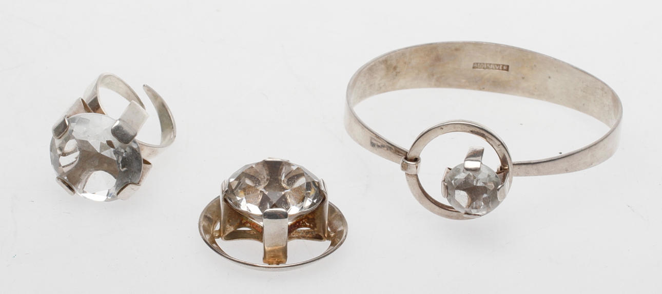 SMYCKEN, 3 delar, silver, 1970-tal.
