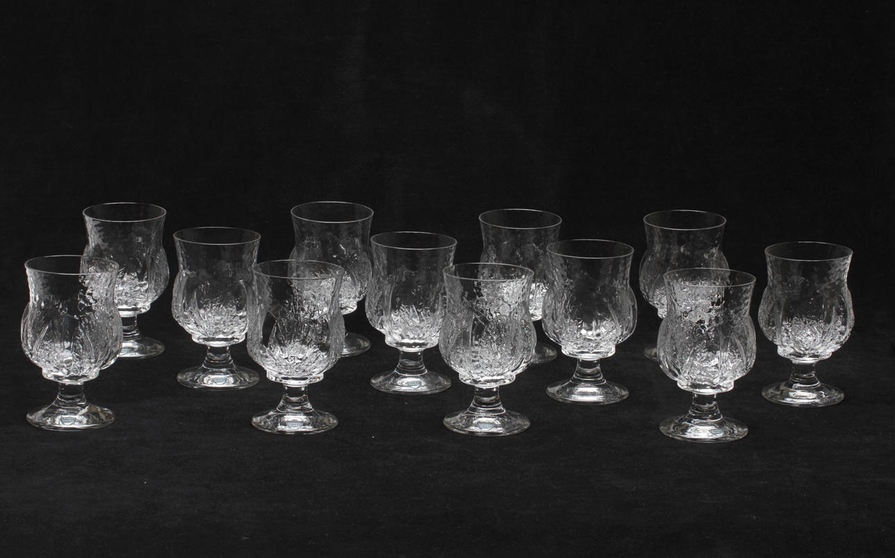 VINGLAS, 12 st, "Eden", Lars Hellsten, Orrefors.