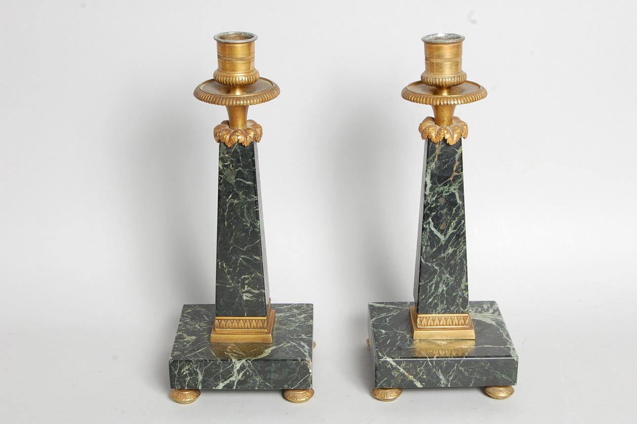 LJUSSTAKAR, 1 par, på fötter, Oscarianska, 1800-tal.