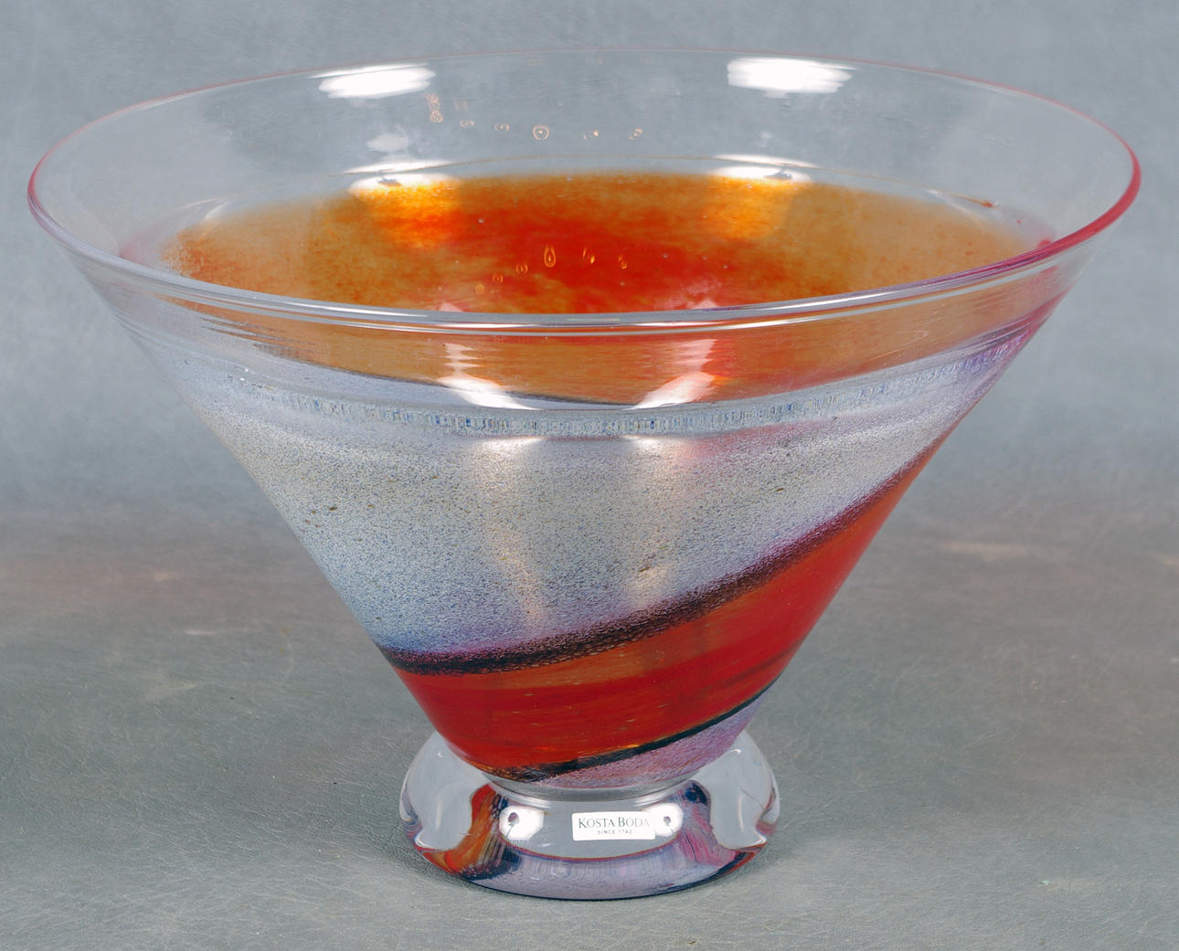 GLASSKÅL, Kosta Boda, otydligt signerad.
