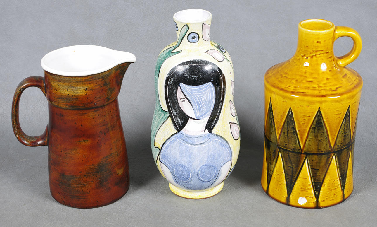 2 VASER SAMT BRINGARE, Harlekin, Laholm samt Coq Stig Lindberg.