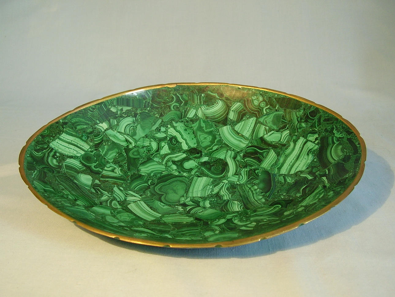 MALACHIT SCHALE, handarbeit, massiv.