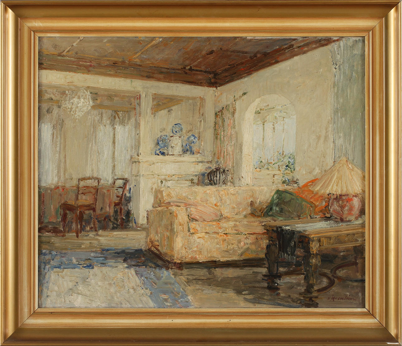 HUGO ÖFVERSTRÖM. Olja på duk, signerad.