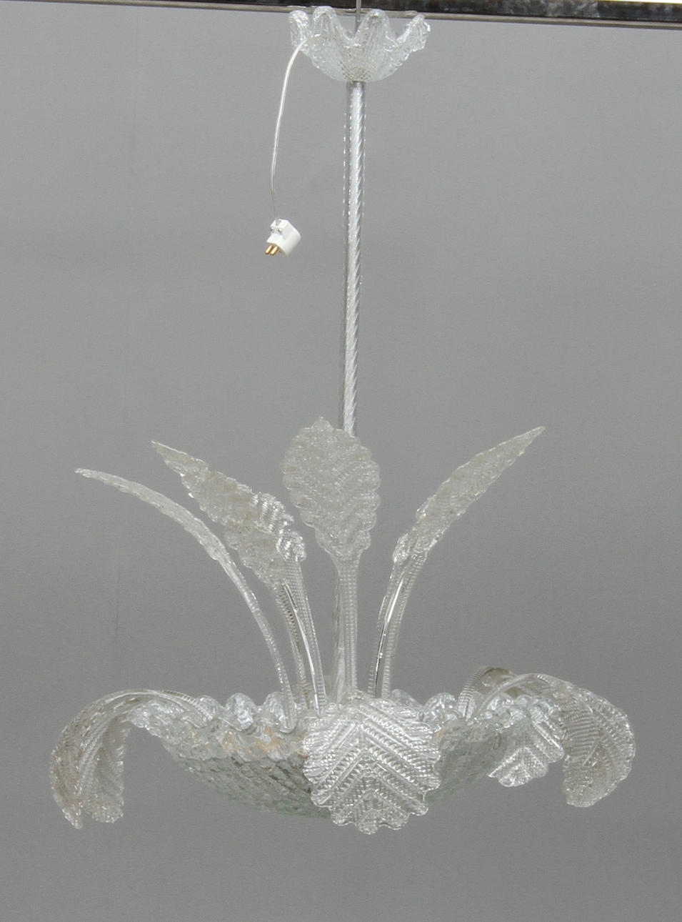 TAKLAMPA, glas, möjligen Orrefors, 1900-tal.