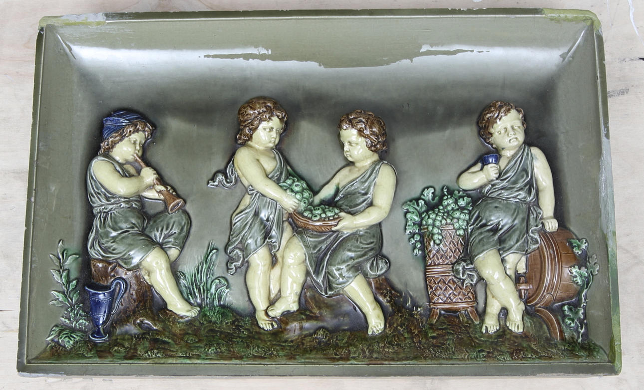 KAKELUGNSDEKORATION, keramik, 1800/1900 tal.