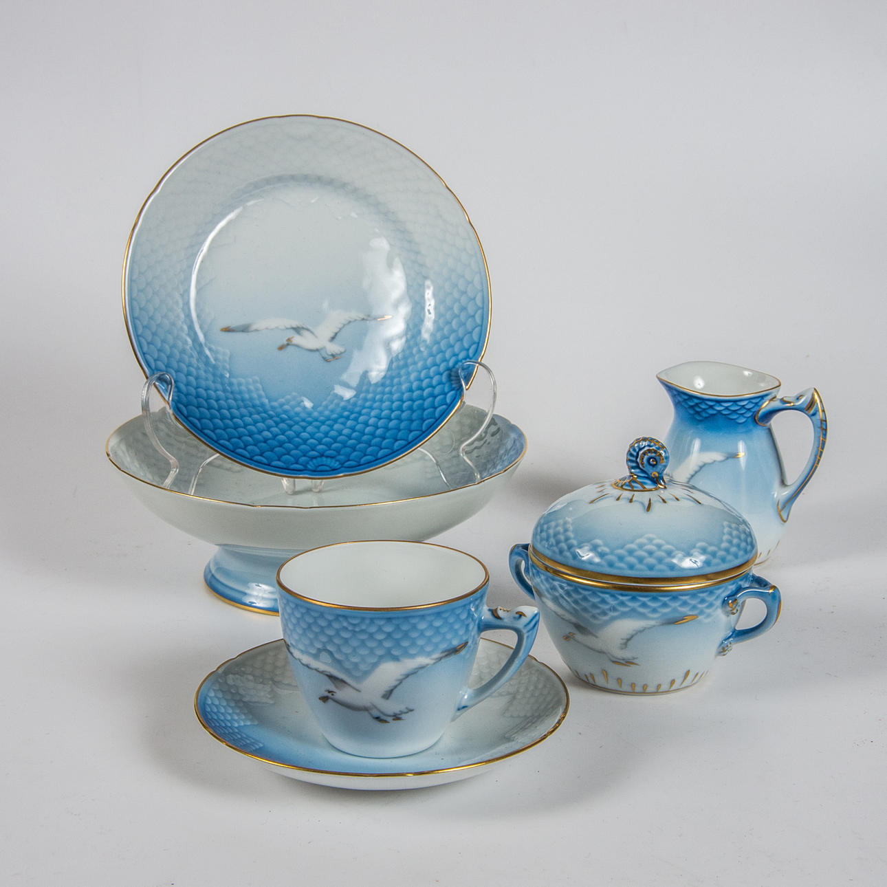 KAFFESERVIS, 21 delar, "Måsen", Royal Copenhagen.