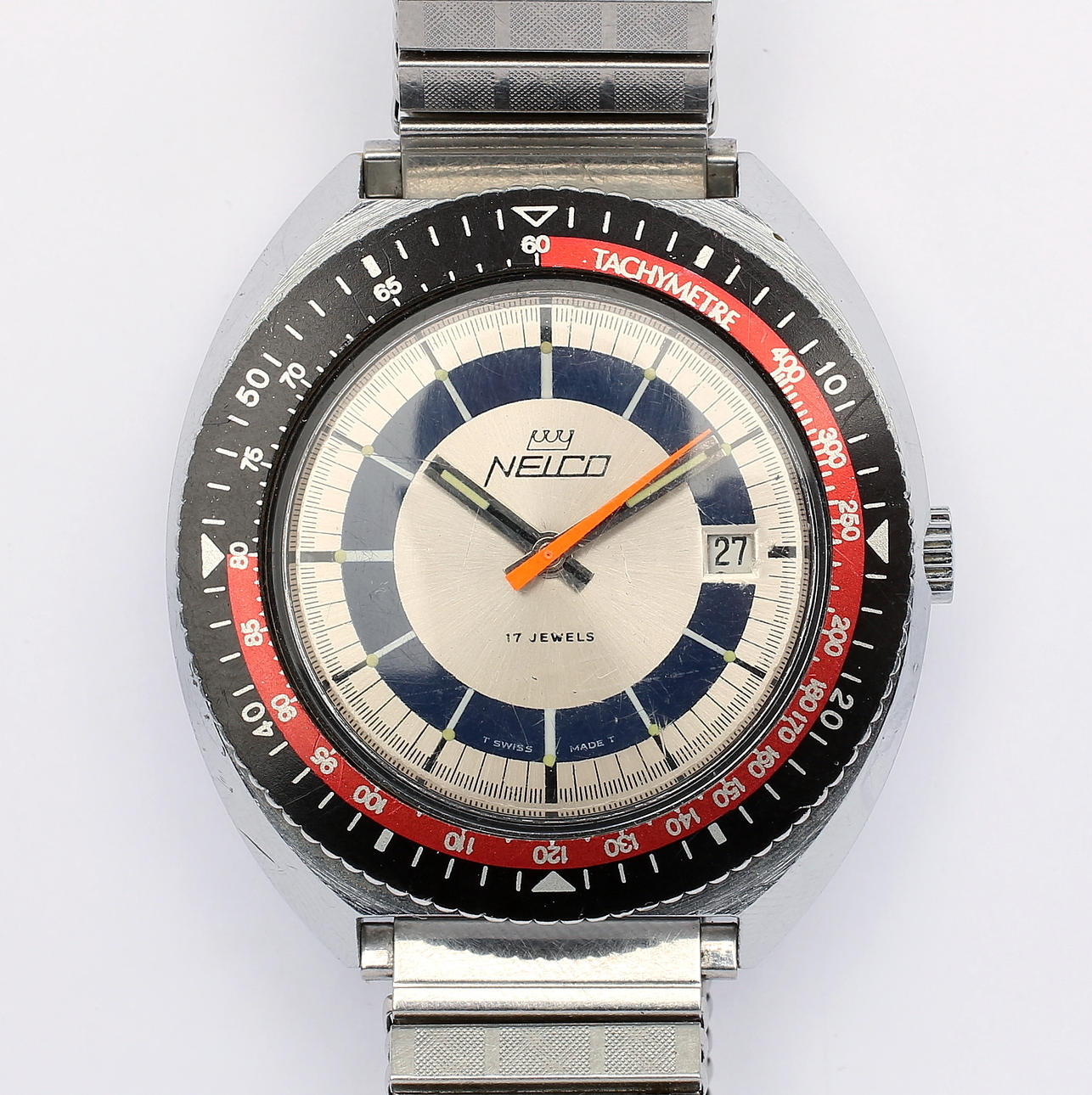 WRIST WATCH, steel, Nelco, second half of the 20th century. Clocks 