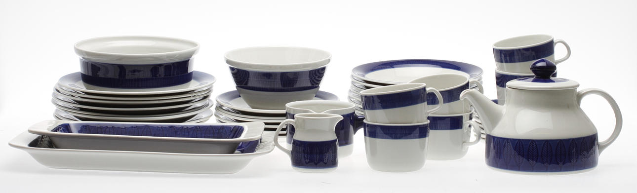 SERVIS, 42 delar, "Koka Blå" Hertha Bengtsson, Rörstrand.