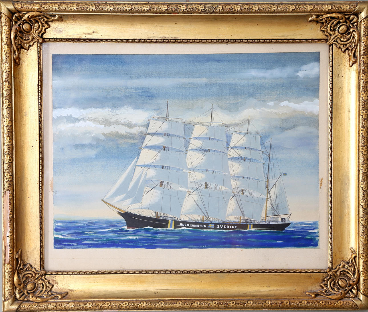OIDENTIFIERAD KONSTNÄR. Ship motif Hugo Hamilton, watercolour, unsigned.