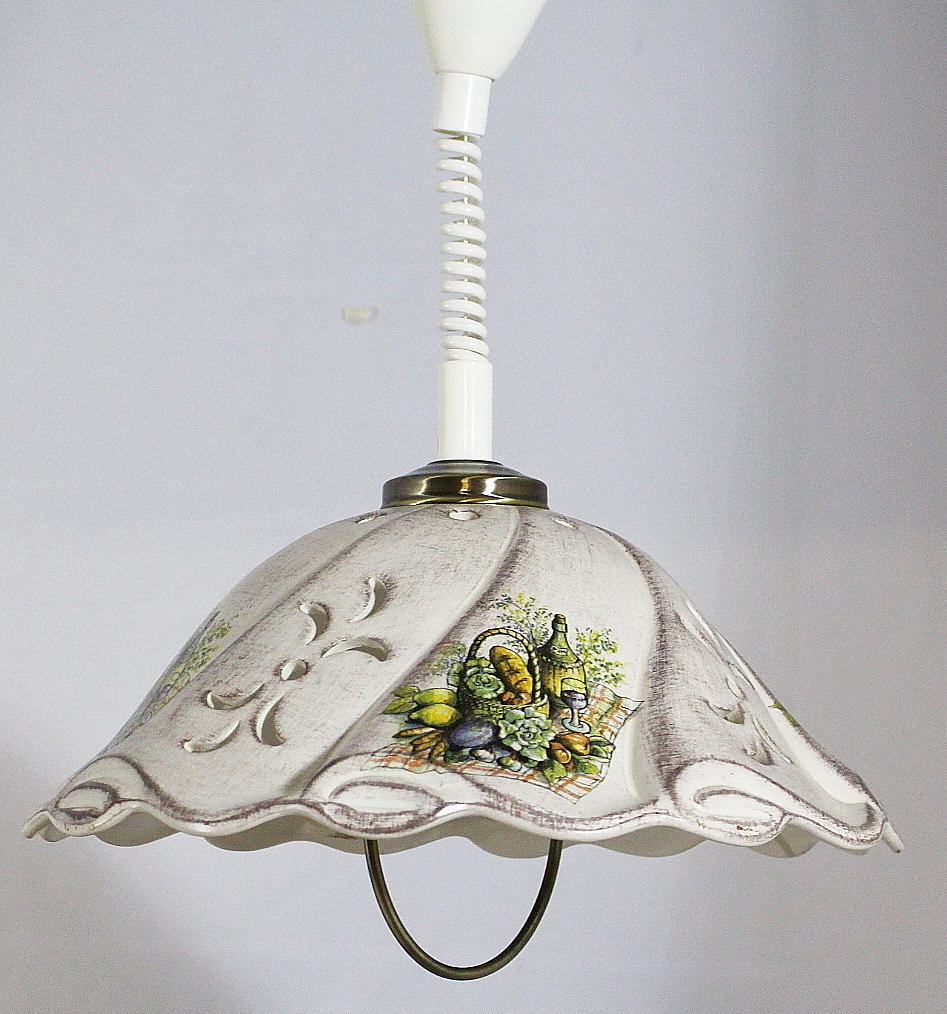 LÁMPARA DE TECHO, cerámica.