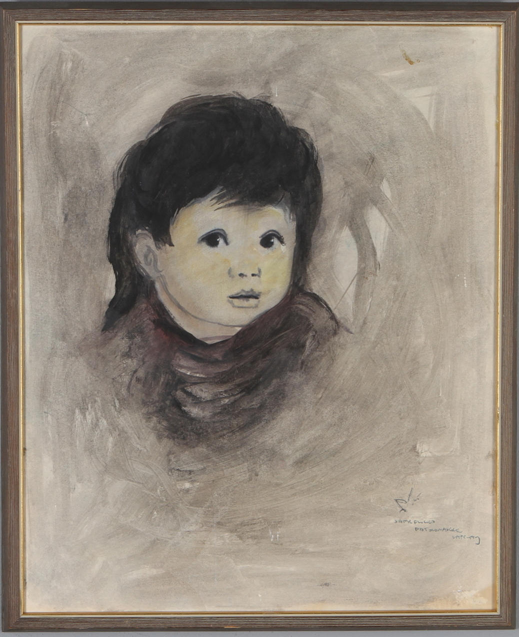 OKÄND KONSTNÄR. "Sameflicka", akvarell, otydligt signerad.