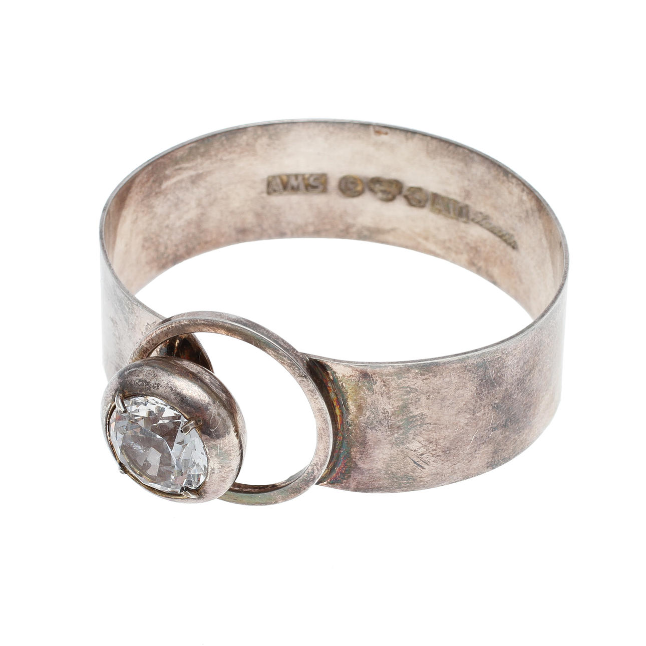 ARMSMYCKE, silver och bergkristall, Arvo Saarela, Enköping 1975.